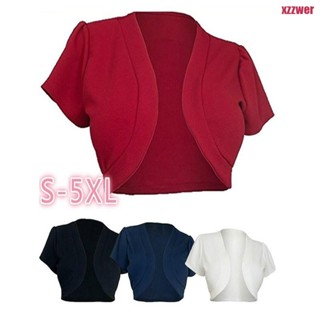 Cadigan Feminino De Manga Curta Capelet Crop Tops Bolero