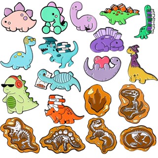 Broche De Esmalte De Dinossauro Alfinetes De Animais Meninas Crachá Bonitos Botões Engraçados