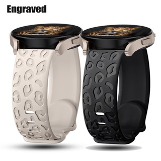 Faixa Gravada Floral De 20mm Para Relógio Samsung Galaxy 6 5 4 40mm 44mm Engrenagem S3 Silicone Fofo Esportivo 5 Pro 45mm Ativo 2