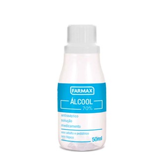 ÁLCOOL 70 ANTISSÉPTICO COM 50ML FARMAX