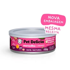 Ração Úmida Para Gatos Adultos Pet Delícia Sabor Maravilha de Frango 110g