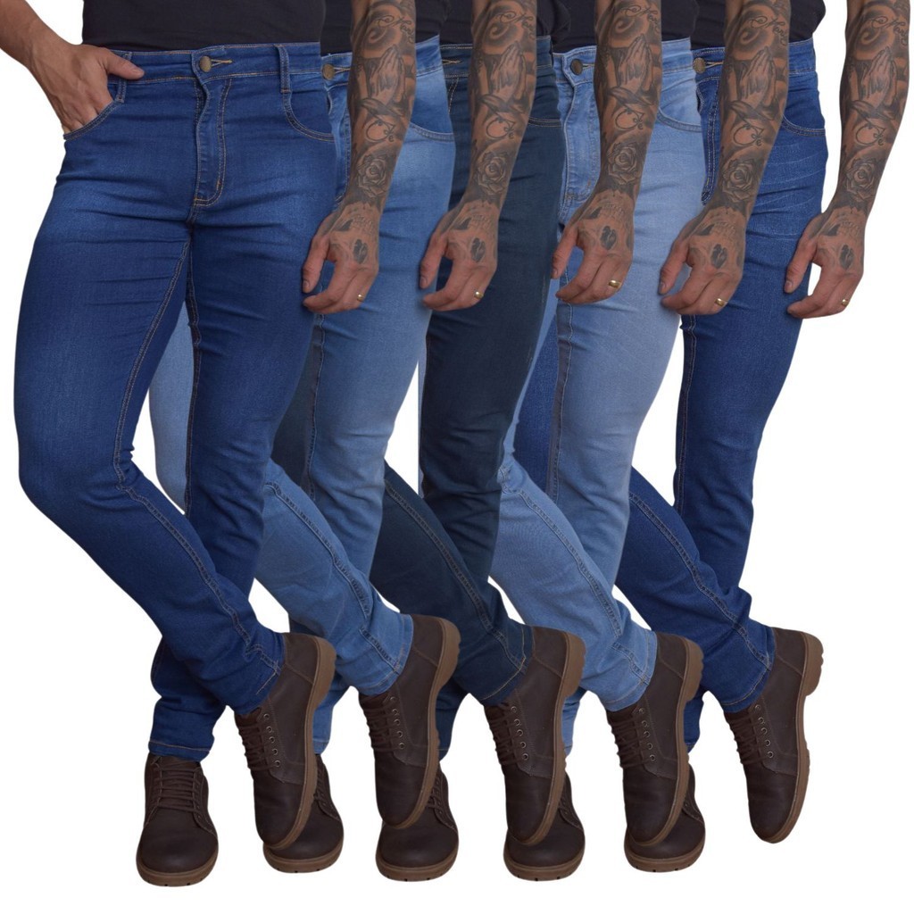 Calça Jeans Masculina Slim c/ Elastano Premium Varias Cores em Oferta na Shopee