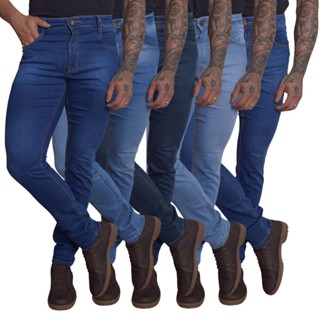 Calça Jeans Masculina Slim c/ Elastano Premium Varias Cores