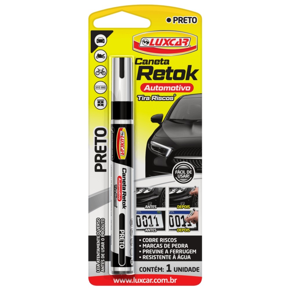 CANETA RETOK TIRA RISCOS LUXCAR PRETO em Oferta na Shopee