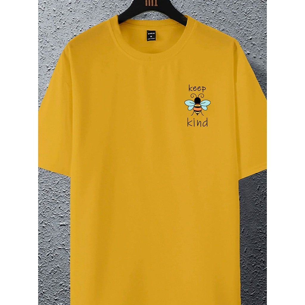 Camiseta Oversized Moderna Minimalista Casual Blusa Estampada Abelha Camisa Streetwear