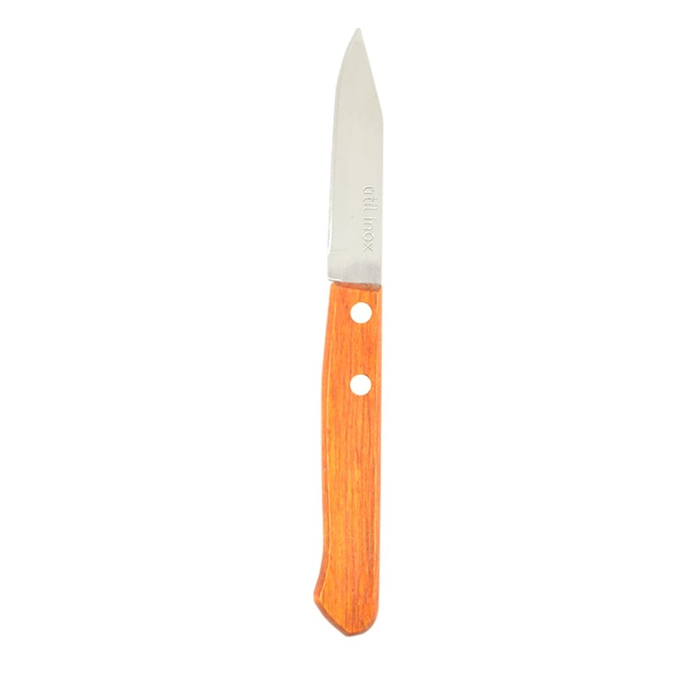 kit 5 Faca de Legumes Inox Frutas Cabo Madeira 17cm Afiado
