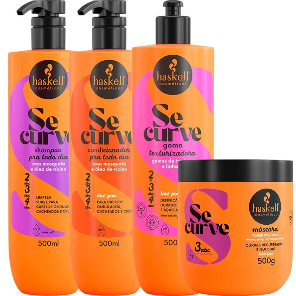 Kit Se Curve Shampoo + Cond + Goma Texturizadora + Máscara Poder Dos Óleos 500ml Haskell