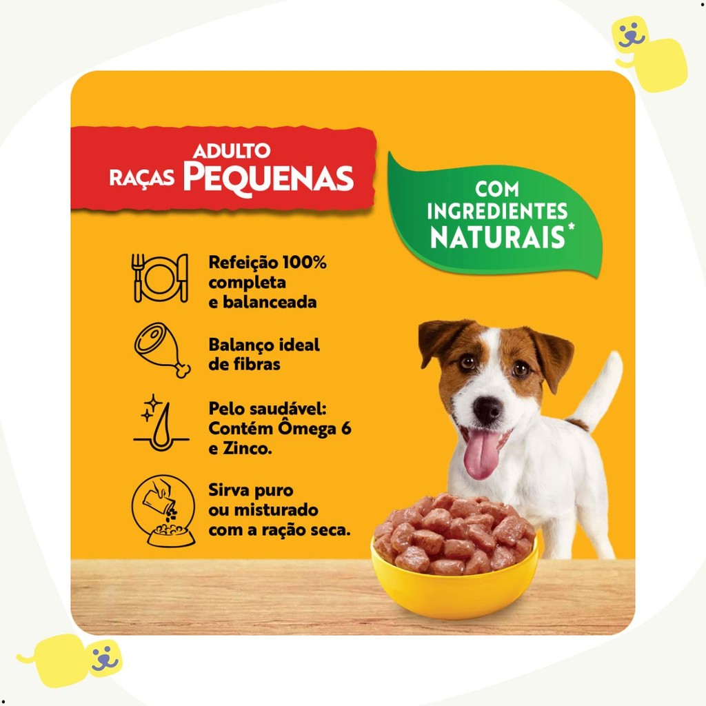 Kit 18 Sachês Pedigree Cães Adulto Raças Pequenas Alimento Úmido Sabor Cordeiro ao Molho 100g