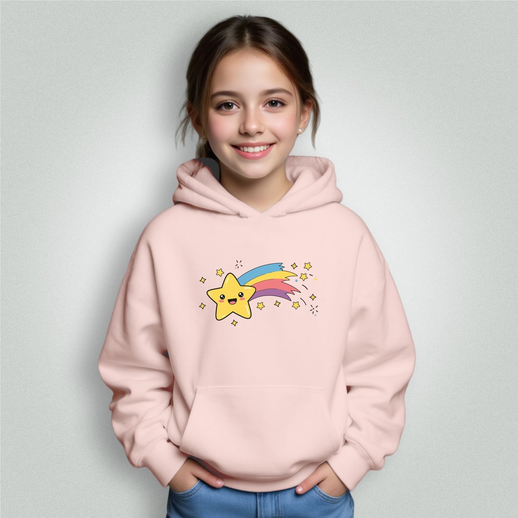 Moletom Infantil Bolso Canguru Com Capuz Menino Menina Estrela Cadente Envio Imediato