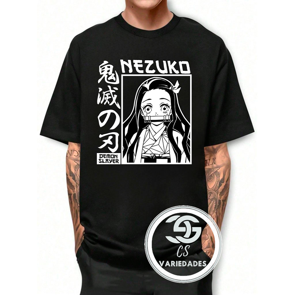 Camiseta Anime Demon Slayer T-shirt  Camiseta 100% algodão Malha Penteada 30.1 Unissex Envio Rápido Diversas cores