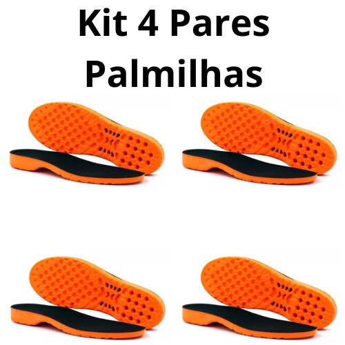 Kit Com 4 Pares Palmilhas Em Gel PU Ortopédica Para Várias Horas de Trabalho Super Confortável