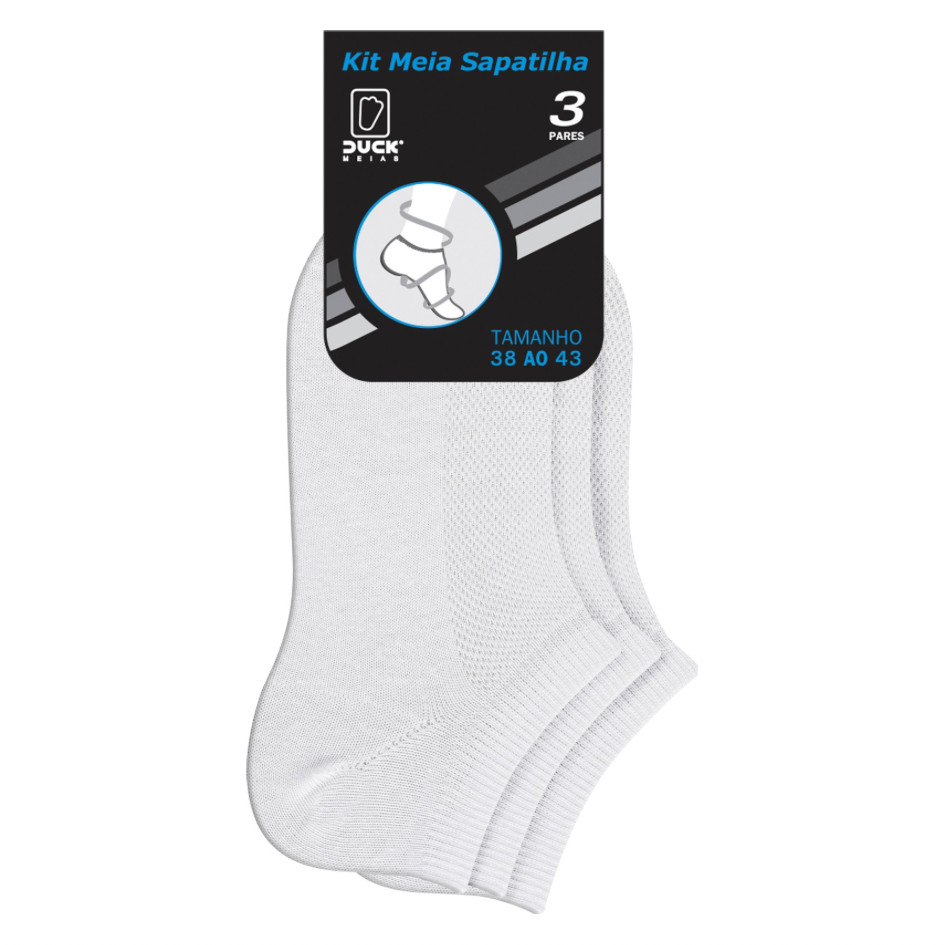KIT 3 PARES MEIA SAPATILHA CASUAL ATÉ O TORNOZELO ÓTIMA PARA O DIA A DIA TAMANHOS DO 34 A0 43