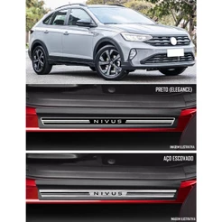 Jogo Soleira Premium Elegance Vw Nivus - 4 Portas ( Vinil + Resinada 8 Peças )