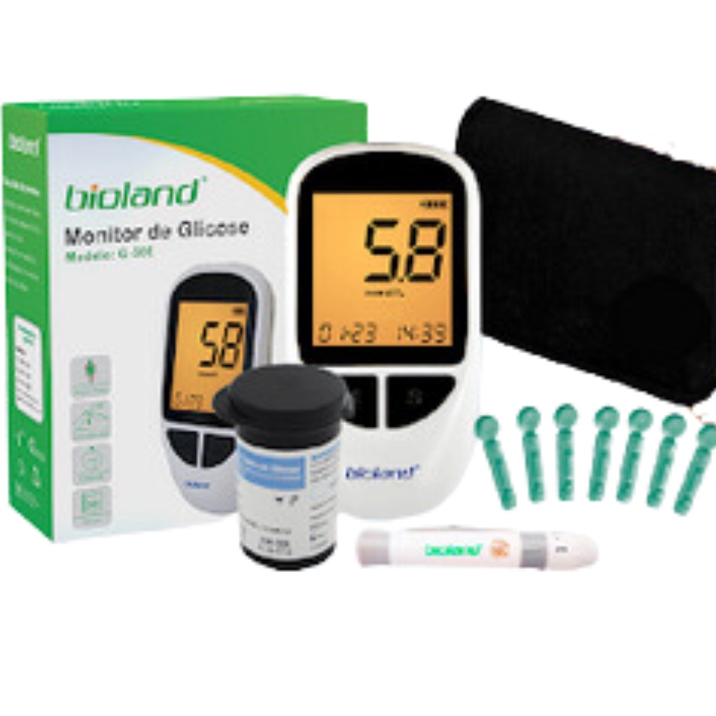 Kit Medidor de Glicose G-500 Completo com 75 TIRAS Bioland