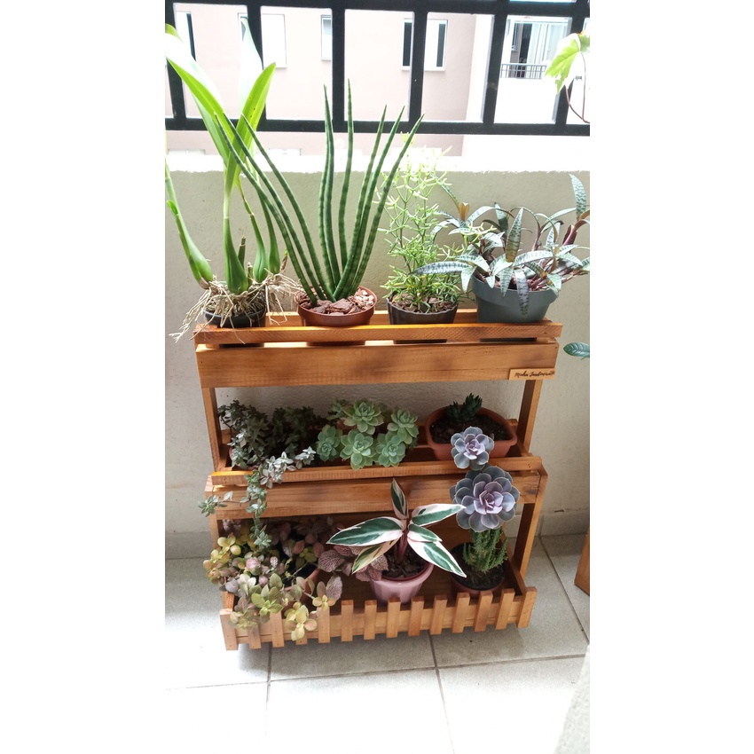 Jardineira de chão, suporte para plantas, floreira madeira P13