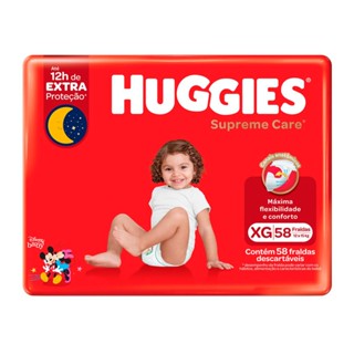 Fralda Huggies Supreme Care Tamanho XG 58 Fraldas Descartáveis