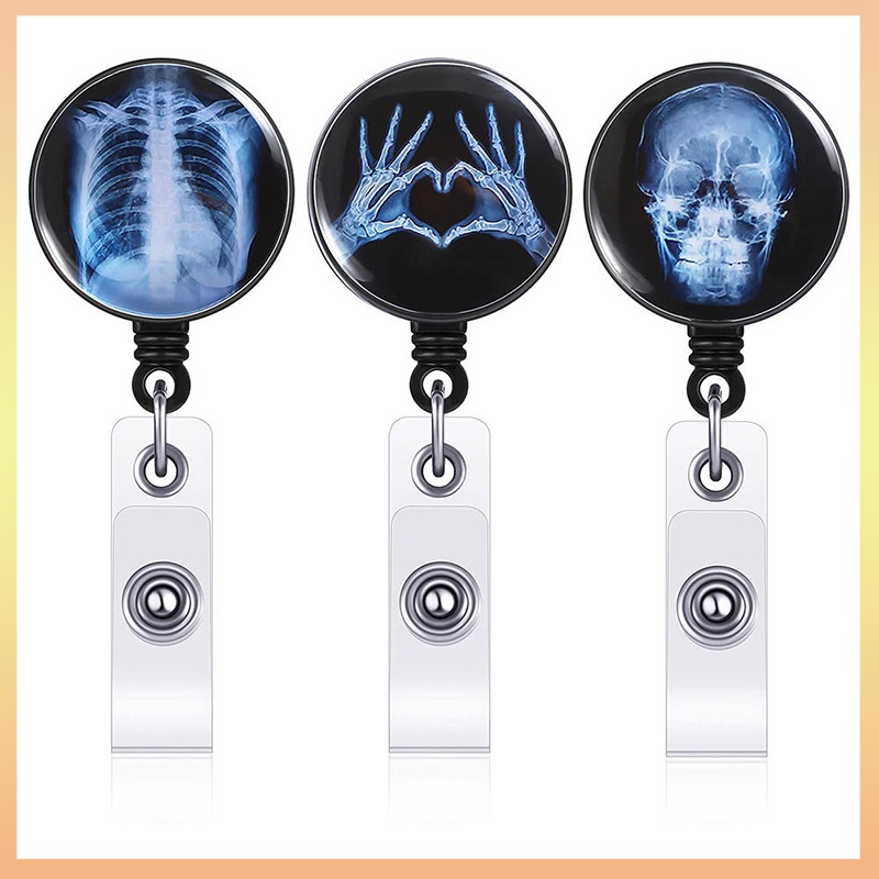 Carretel De Crachá De Raio X Retrátil De Radiologia Técnica De Halloween Osso , Esqueleto , Crânio , Enfermeira Médica em Oferta na Shopee