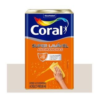 Tinta Coral Super Lavável Acrílica Eggshell Branco Gelo 18 Litros