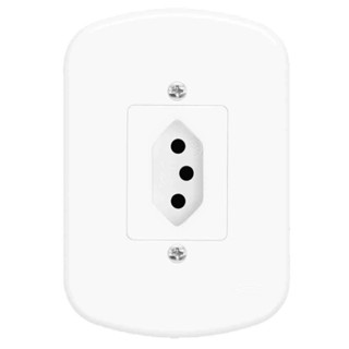 Conjunto montado de tomada 10A com placa 250V Blanc Fame
