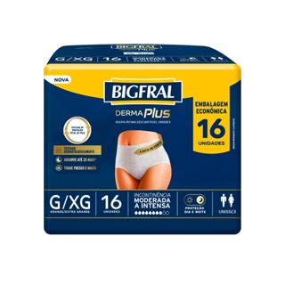 Roupa Íntima Bigfral Pants Derma Plus G/EX com 16un em Oferta na Shopee