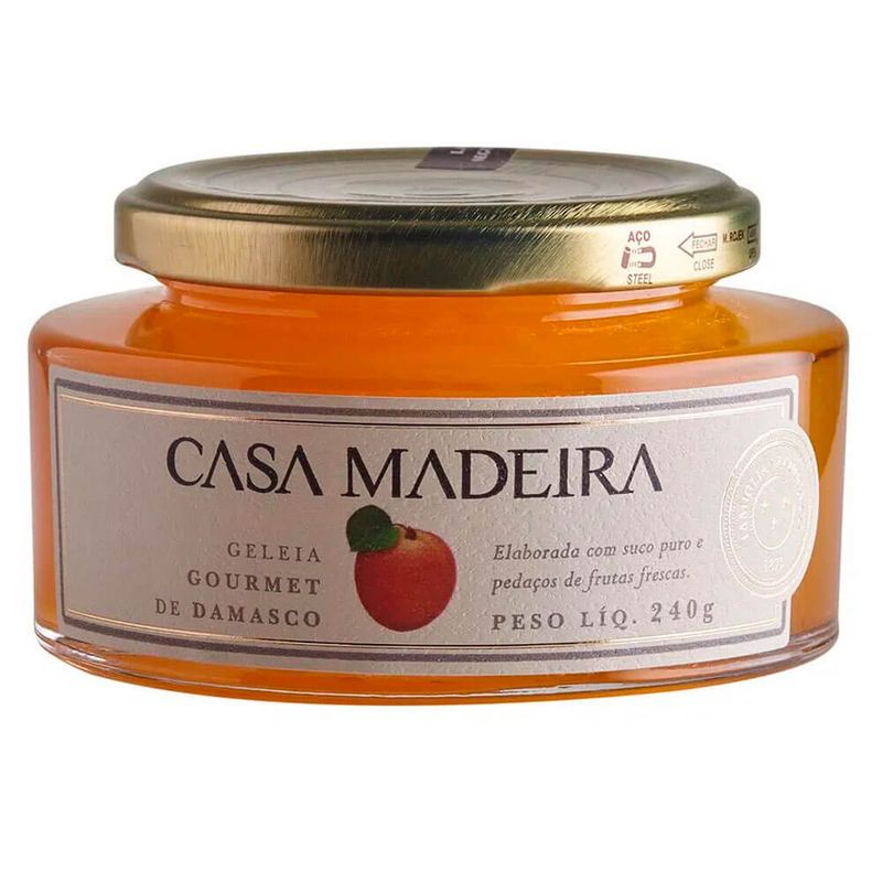 GELEIA GOURMET CASA MADEIRA DE DAMASCO C/ PEDAÇOS 240G