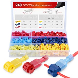 Terminal De Crimpagem Tipo T 240pçs , Clip De Conexão De Fio Rápido , Conector Elétrico Isolado Sem Descasca , Plug-in