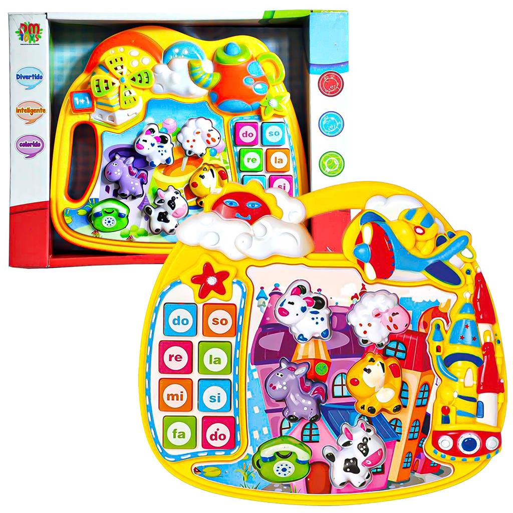 Piano Infantil Musical Educativo Bebe Crianca Bichos Brinquedo Sonoro Com Sons E Luzes Teclado Divertido Pedagogico - Dm Toys