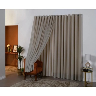 Cortina Sala E Quarto 6,00x2,70 Gaze De Linho Forrada em Oferta na Shopee