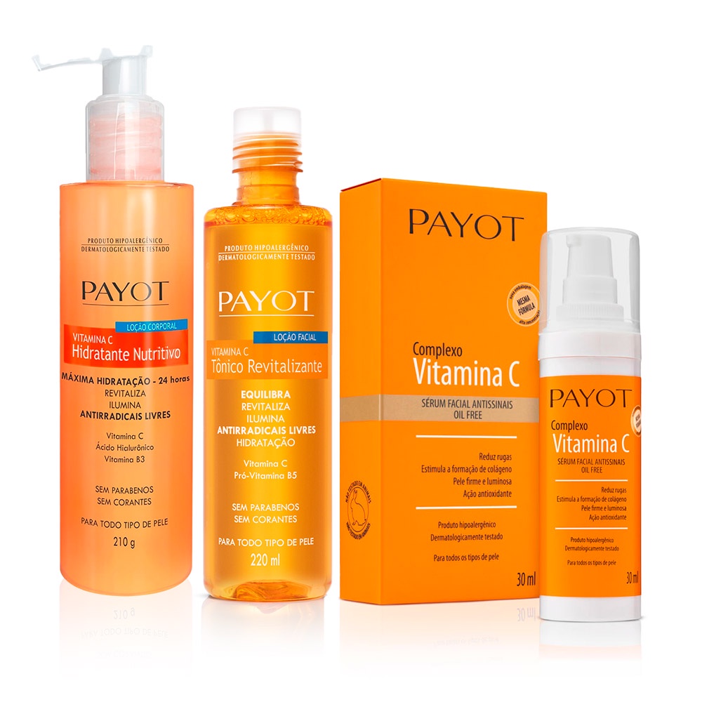 Kit Tonificação Tratamento e Hidratação Vitamina C Payot
