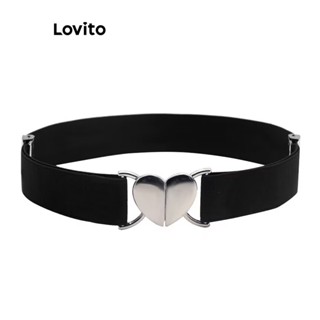 Lovito Casual Cinto Feminino com Formato de Coração LFA02050 (Marrom/Preto)