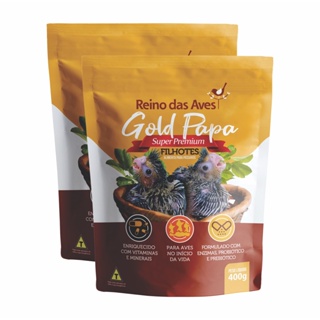 Kit 2un Gold Papa FIlhote 400g Refil Reino Das Aves em Oferta na Shopee