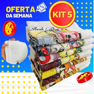 Pano De prato  Kit Com 5 Pecas  premium 100% algodão em Oferta na Shopee