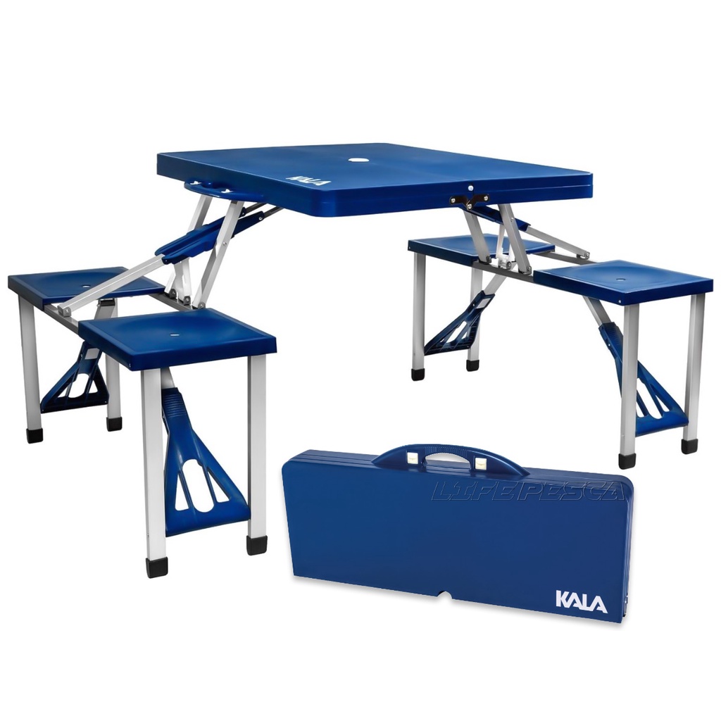 Mesa Dobrável com 4 Banquetas Kala - 84x64x68m