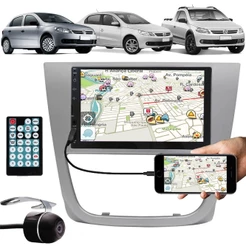 Multimídia Vw Gol Voyage Saveiro G5 2009 à 2013 Espelhamento Bluetooth USB SD Card + Moldura + Câmera Ré