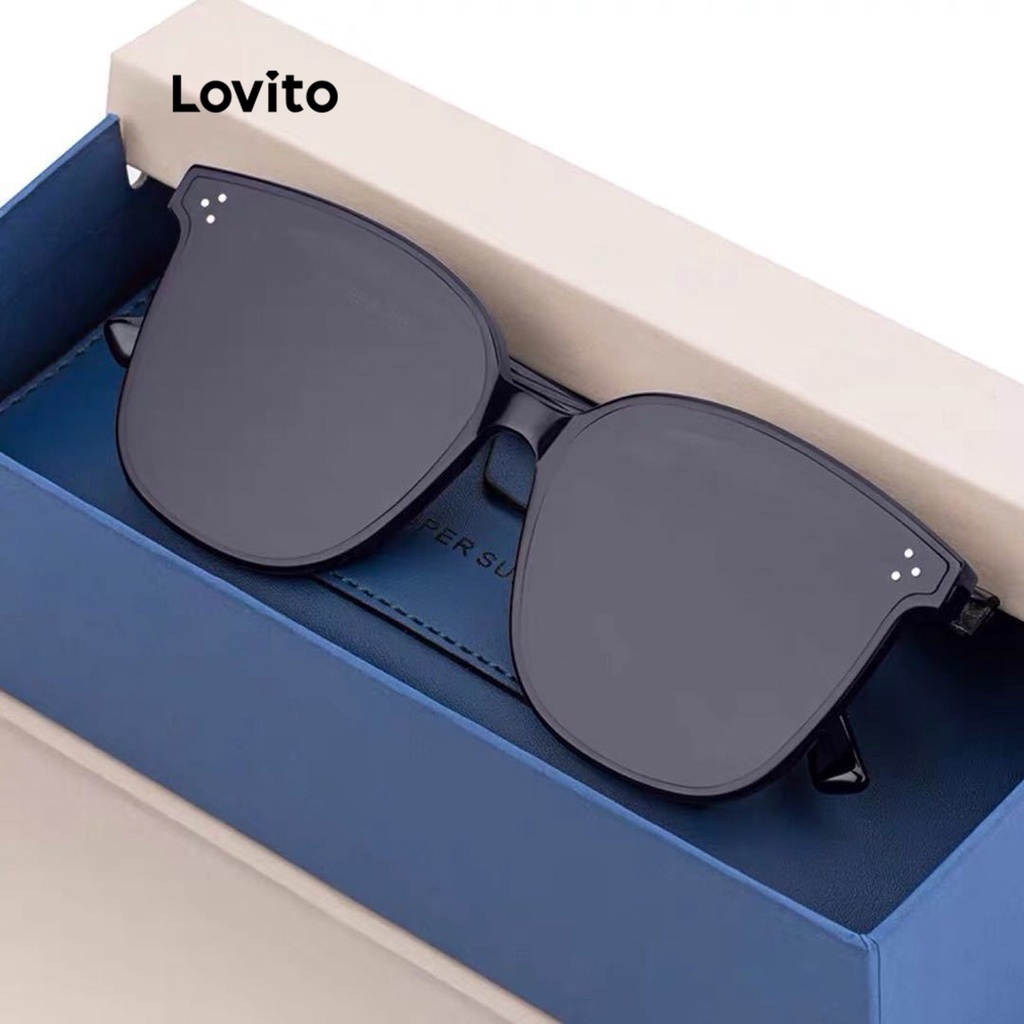 Lovito Óculos De Sol Casuais Óculos De Sol Básicos Lisos Para Mulheres LNA32246 (Preto) em Oferta na Shopee
