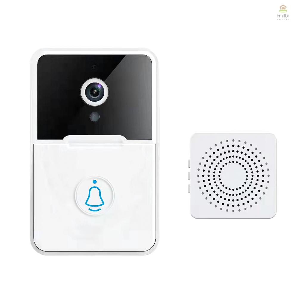 [hmlf] Câmera De Vídeo Sem Fio Visual Smart Doorbell Com Detecção De Movimento Visão Noturna 2 Vias Monitoramento De Áudio Em Tempo Real