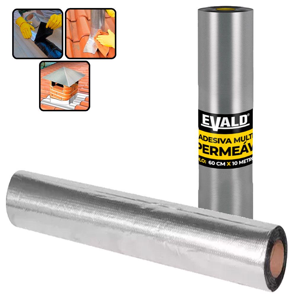 Fita Autoadesiva Multiuso Manta Asfáltica 60 CM x 10 Metros EVALD em Oferta na Shopee