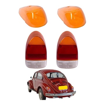 Kit Lente Lanterna Dianteira + Traseira Fusca 1500 Amarela em Oferta na Shopee