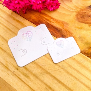 50 Tag/Cartela Branca para 1 par de Brincos Mini/Pequeno em Oferta na Shopee