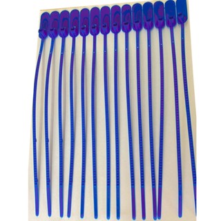 Lacre para malote dupla trava 27cm azul com 100 unidades Rigoran