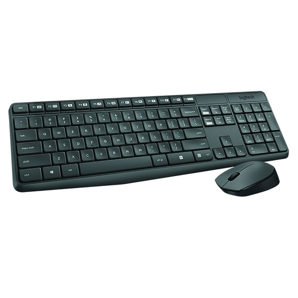 Combo Teclado+mouse Logitech Mk235 Wireless Compact Usb Preto