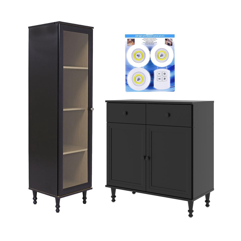 Cristaleira +Aparador Ditália +Kit Luz E-963-R-629 em Oferta na Shopee