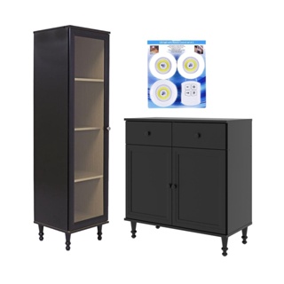 Cristaleira +Aparador Ditália +Kit Luz E-963-R-629 em Oferta na Shopee