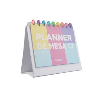 Planner de mesa médio My Frame White com 13 folhas CIMM3004 Caderno Inteligente