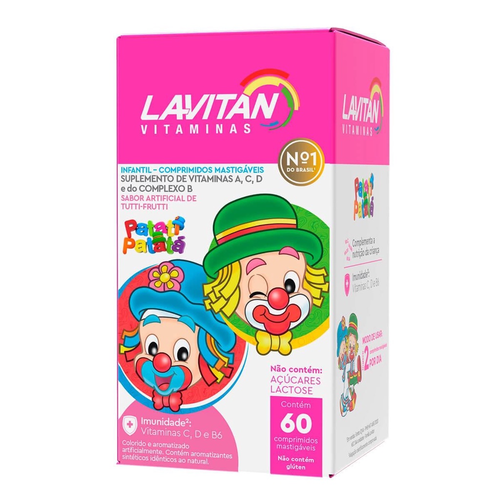 Lavitan Patati Patatá TuttiFrutti 60 Comprimidos Mastigáveis