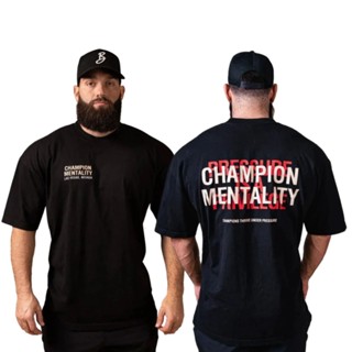 Camiseta Academia Larga Musculação Champion Mentality Oversized Treino 157