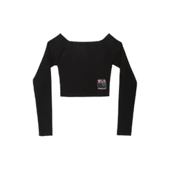 Blusa Cropped Juvenil em Ribana Canelada Gloss