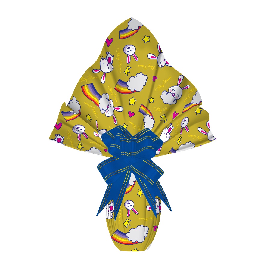 25 FOLHAS P/ OVO DE PÁSCOA METALIZADA 69X89 OURO ARCO IRIS  Luckyfest