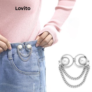 Lovito Broches Casuais Com Franjas De Pérolas Lisas Para Mulheres LFA11343