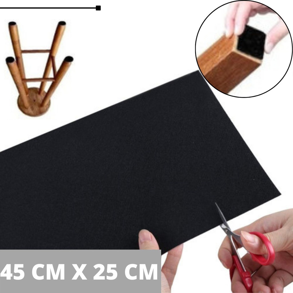 Feltro Protetor Piso Pé Cadeira Pé Mesa Para Não Riscar Piso Adesivado Recortável 45cm X 25cm em Oferta na Shopee
